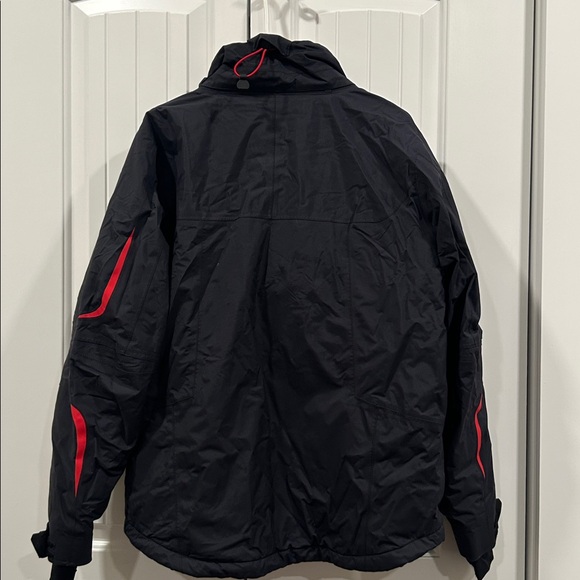 L.L. Bean Men's Black Rain Jacket with Red Accents - Picture 5 of 11